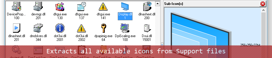 Extracts all available icons from files